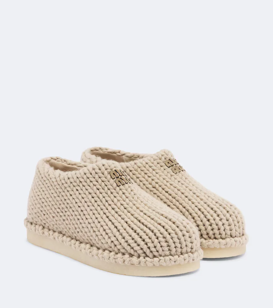 Knitted Slip-On Shoes by Miu Miu