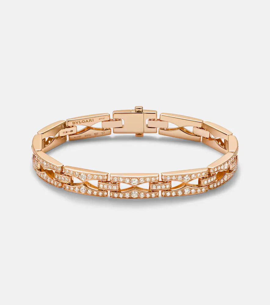 B.zero1 18kt Rose Gold Bracelet with Diamonds by BVLGARI