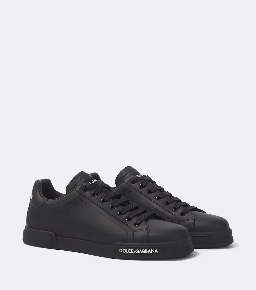 Logo Leather Sneakers by Dolce&Gabbana