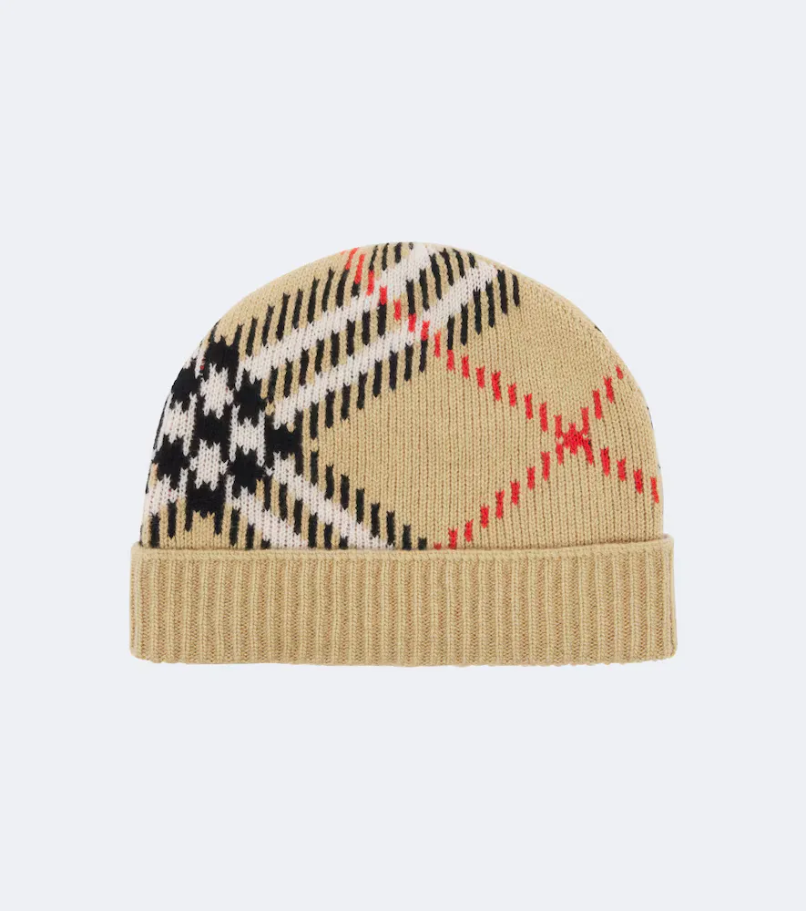 Burberry Check Cashmere-Blend Beanie by Burberry