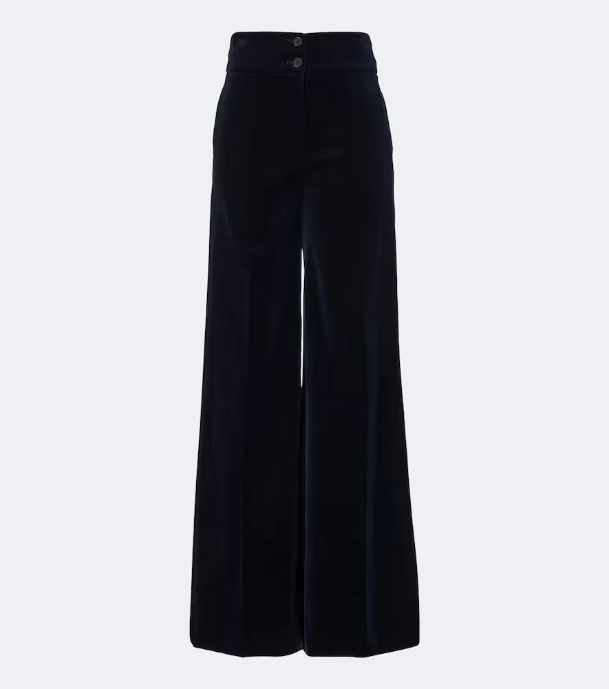 Rudy Cotton-Blend Velvet Wide-Leg Pants