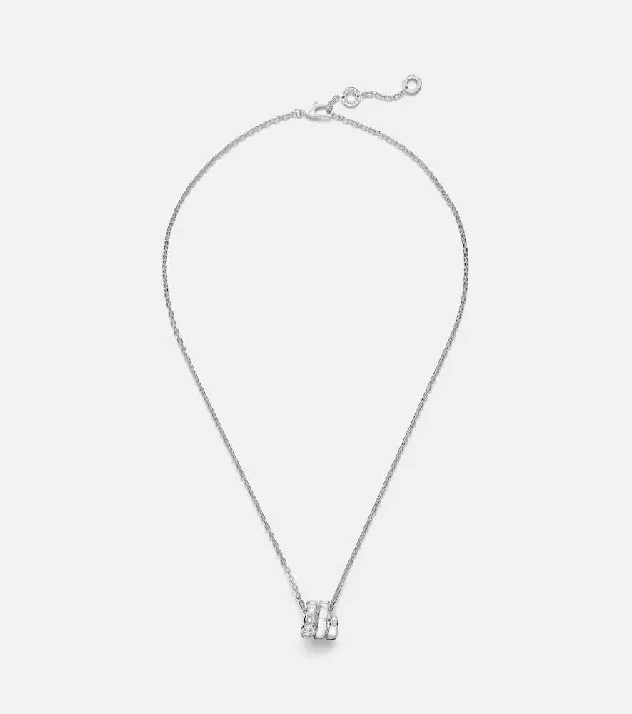 Serpenti Viper 18kt White Gold Necklace with Diamonds by BVLGARI