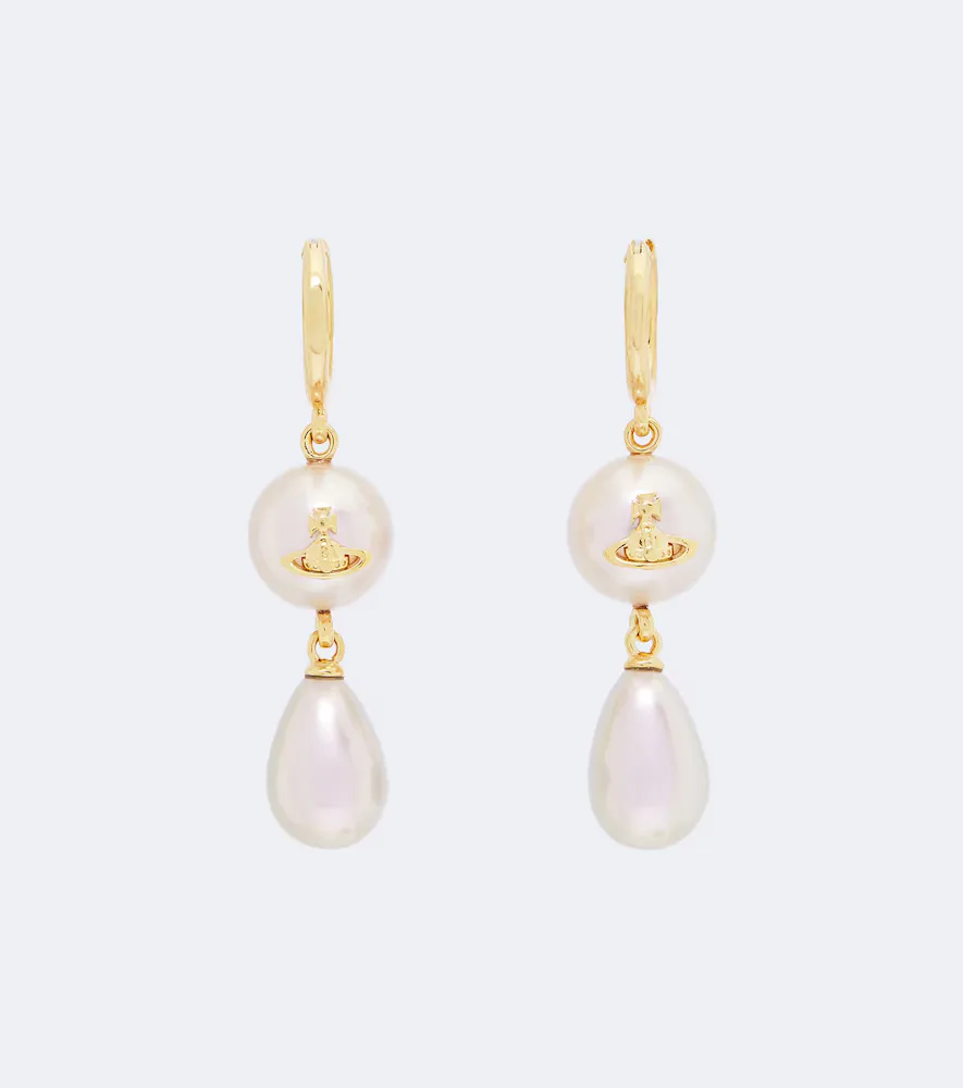 Orb Embellished Faux Pearl Drop Earrings by Vivienne Westwood