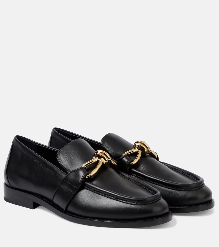 Astaire Knot Leather Loafers by Bottega Veneta