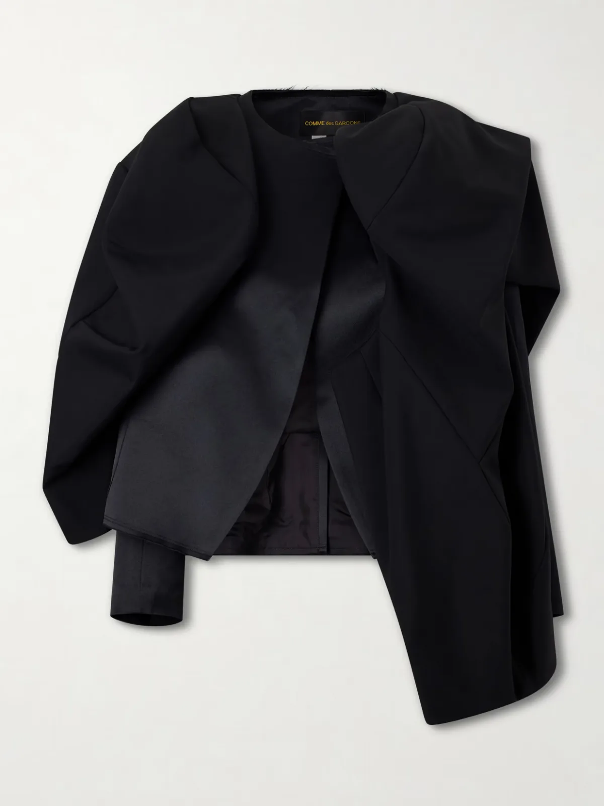 - Wool And Satin-trimmed Crepe Jacket -