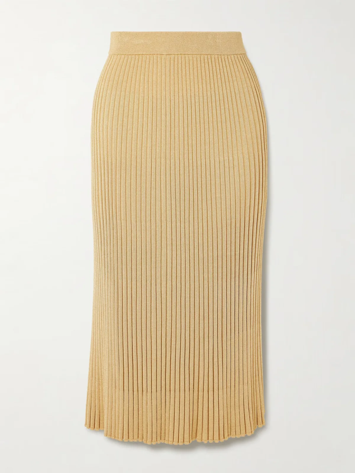- Luna Ribbed Metallic Midi Skirt -