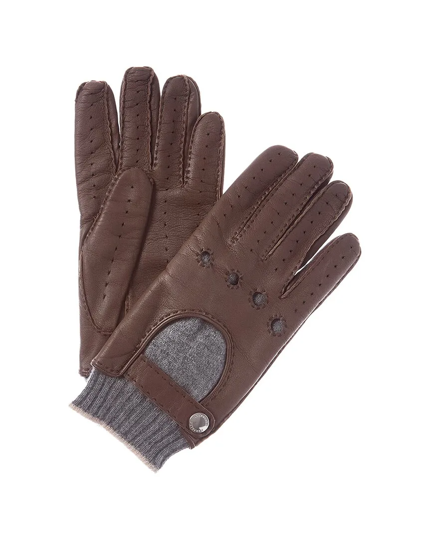 Leather & Cashmere Gloves by Brunello Cucinelli