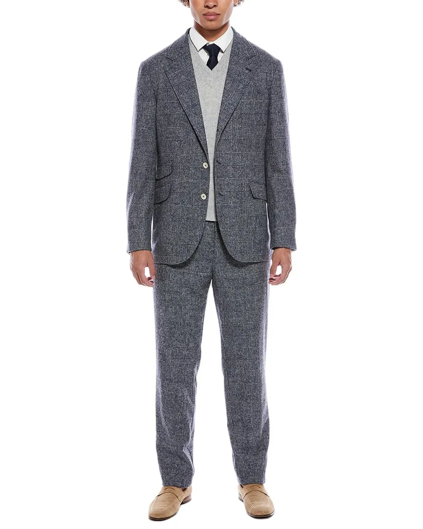 2Pc Alpaca & Wool-Blend Suit with Pleated Pant