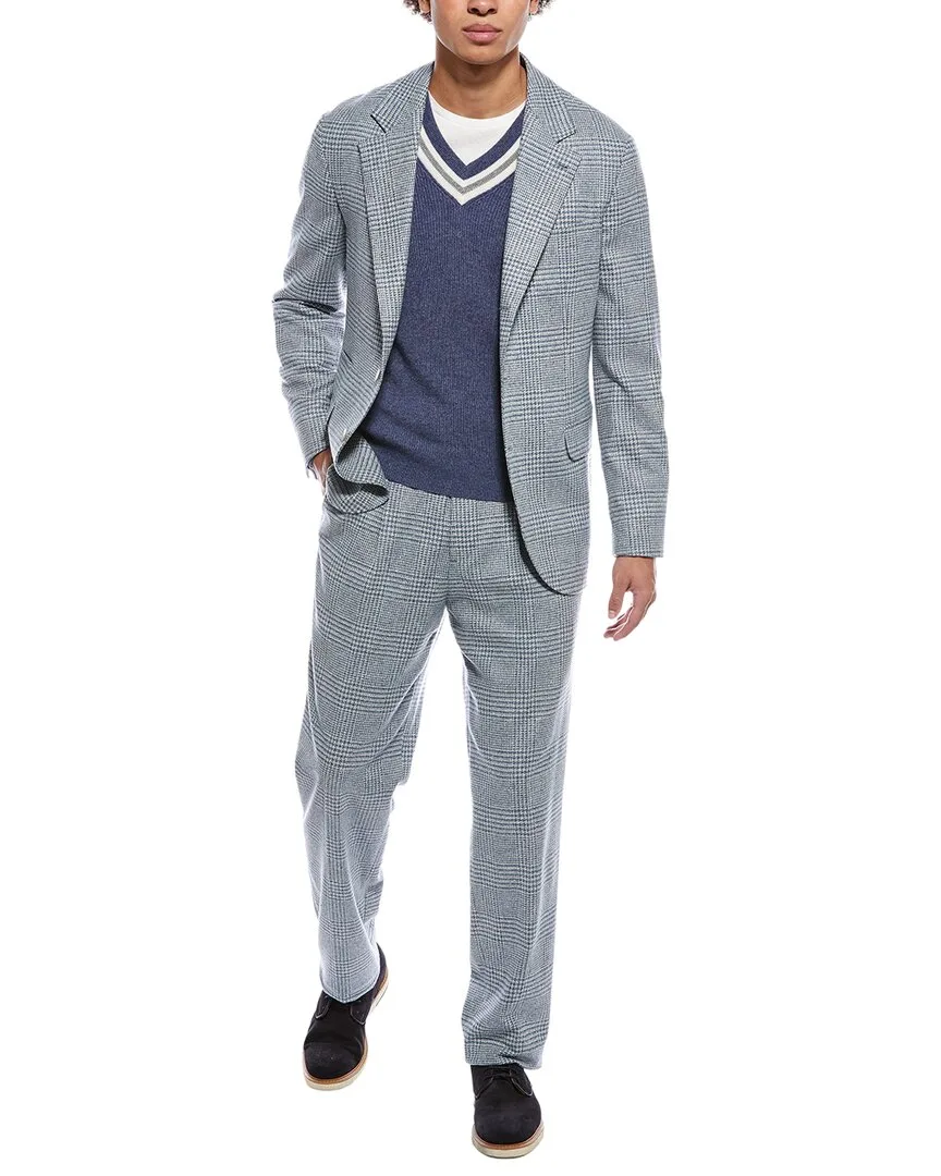 2Pc Wool & Silk-Blend Suit with Pleated Pant by Brunello Cucinelli