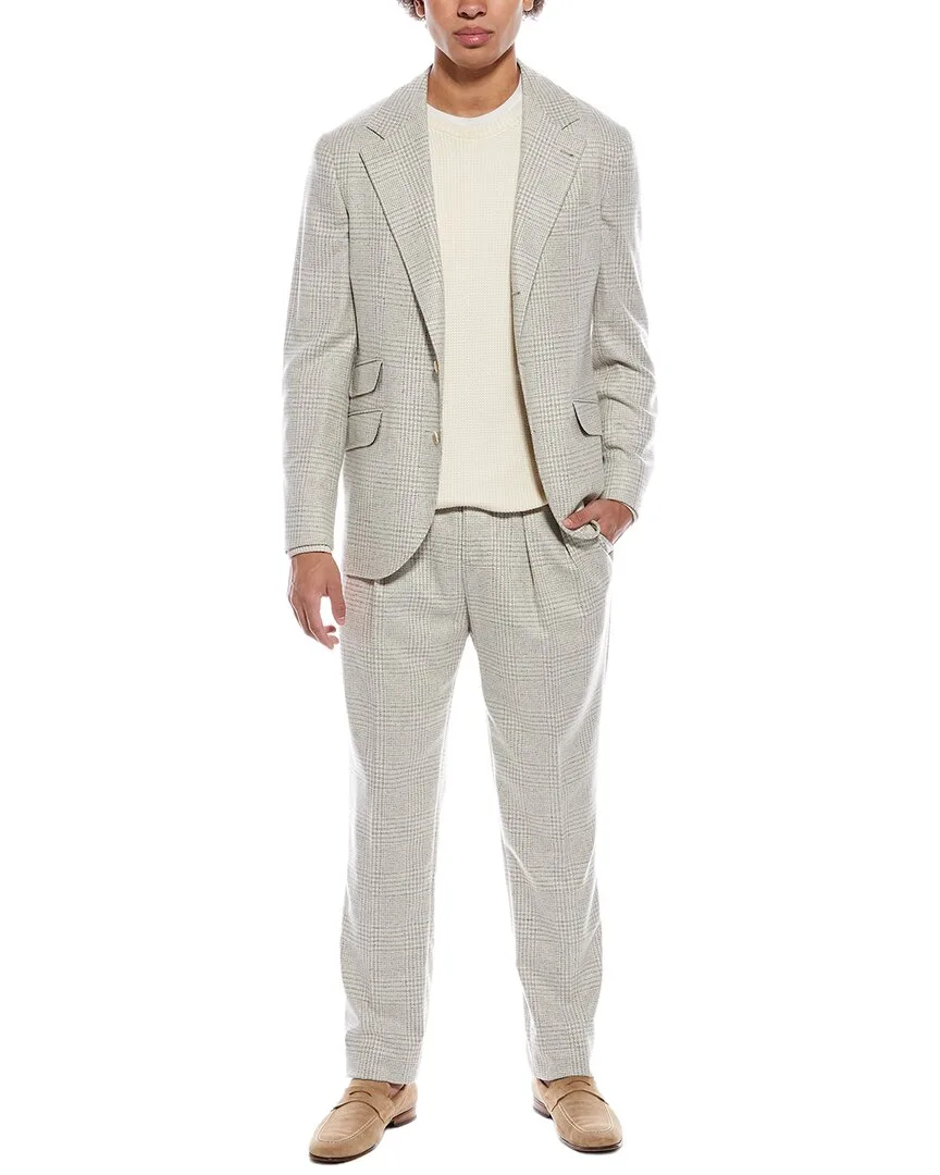 2Pc Wool & Silk-Blend Suit with Pleated Pant