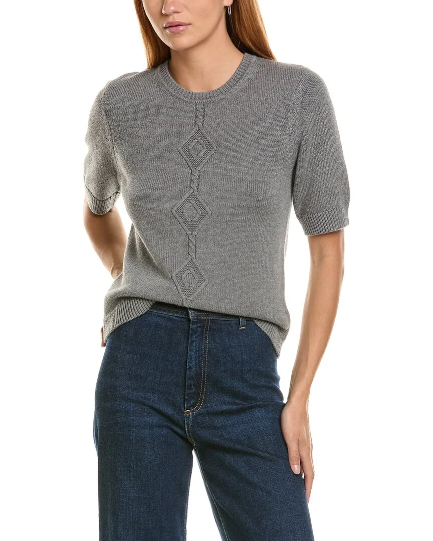 Cashmere-Blend Cable Sweater