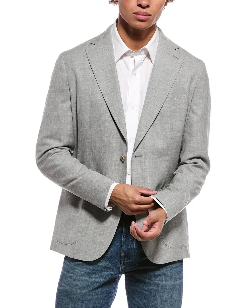 Soft Pocket Patch Wool, Linen, & Silk-Blend Jacket