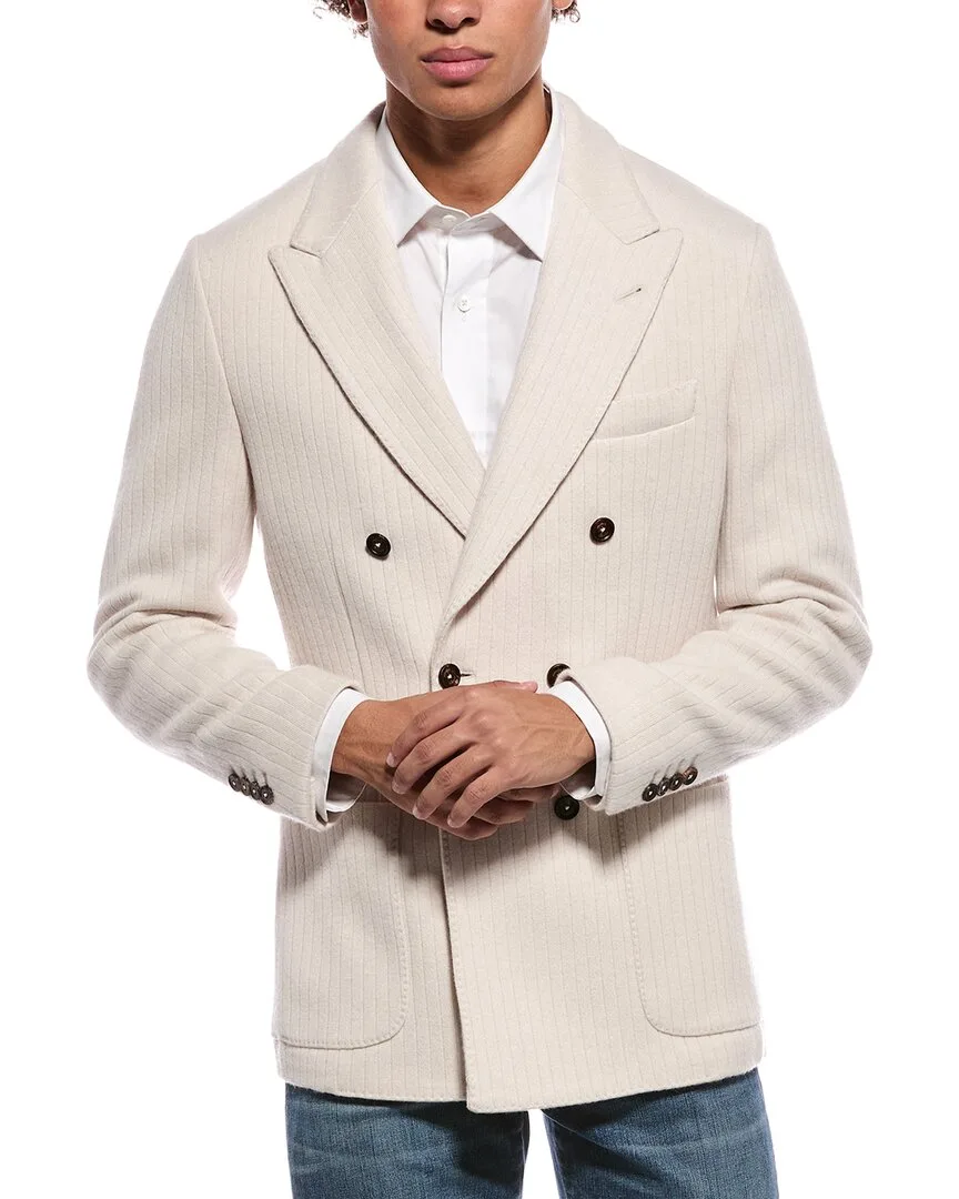 Double-Breasted Wool & Cashmere-Blend Jacket