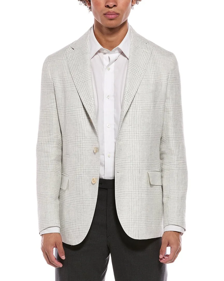 Single Breasted Linen & Wool-Blend Jacket