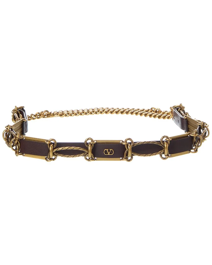 Vlogo Signature Leather Belt by Valentino