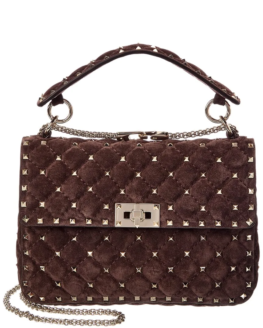 Rockstud Spike Suede Shoulder Bag by Valentino