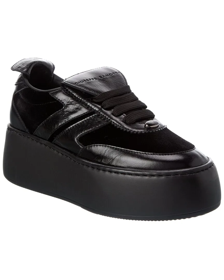 Alma Velvet & Leather Platform Sneaker by Giuseppe Zanotti