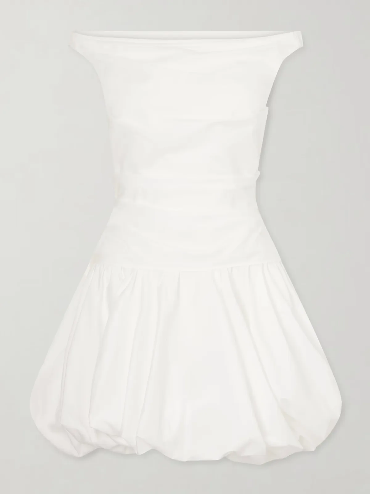 - Salina Ruched Cotton-blend Poplin Mini Dress -