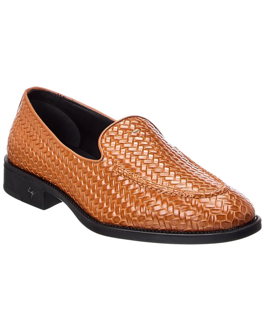 Sorrento 15 Woven Leather Loafer by Giuseppe Zanotti