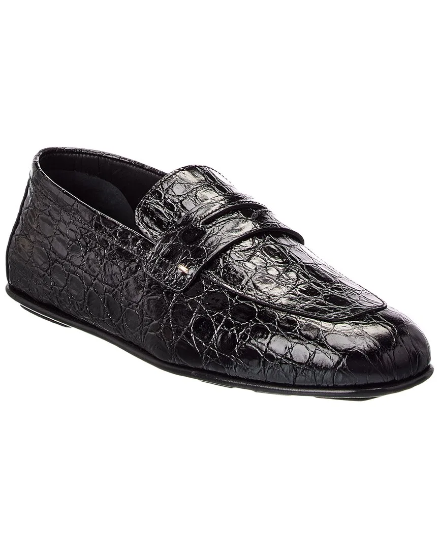 Rupert Croc-Embossed Leather Loafer
