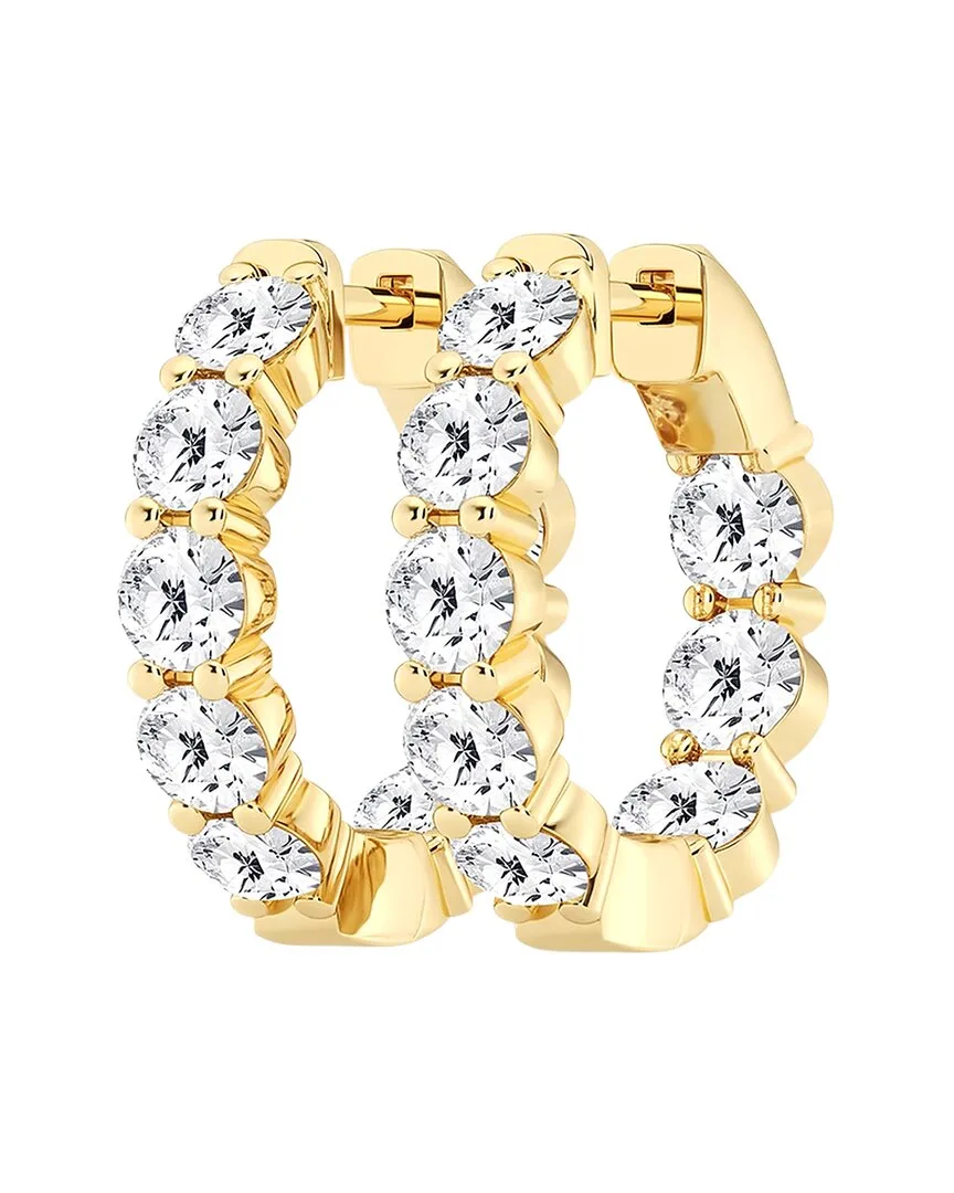 14K 1.24 ct. tw. Lab-Grown Diamond Huggies Earrings by Elan Jewels