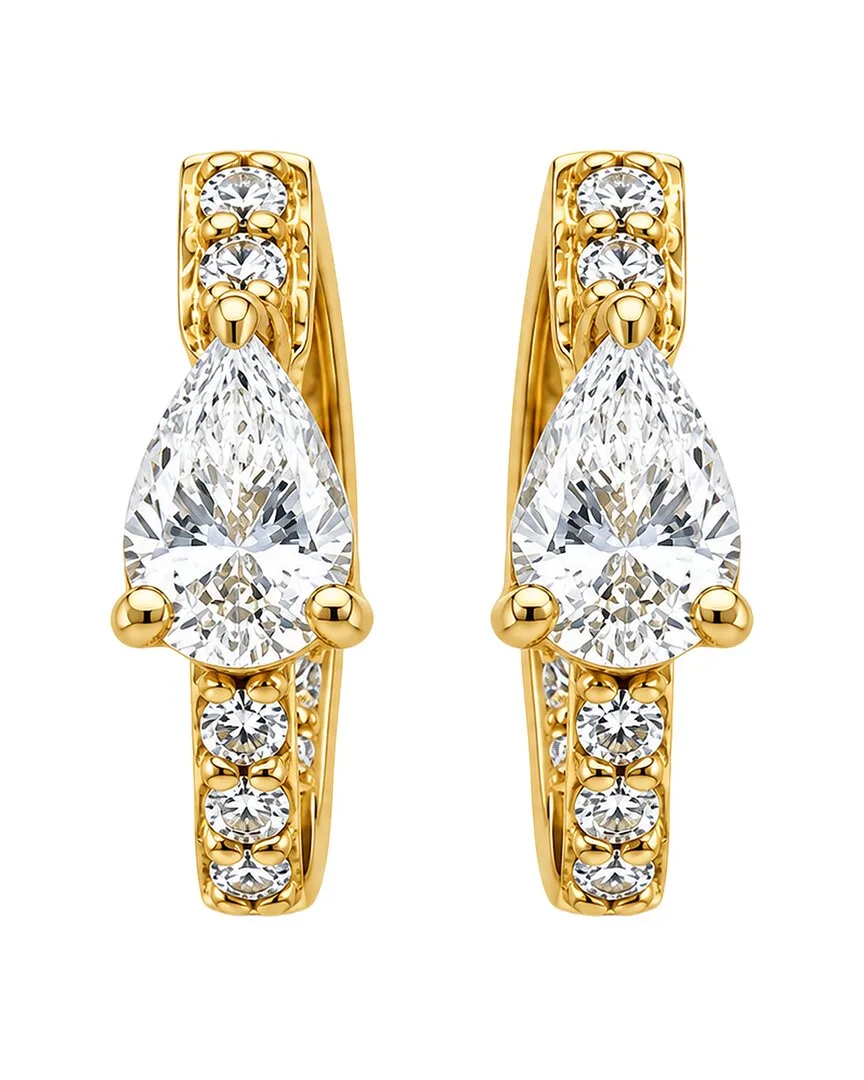 14K 0.80 ct. tw. Lab-Grown Diamond Huggie Earrings by Elan Jewels