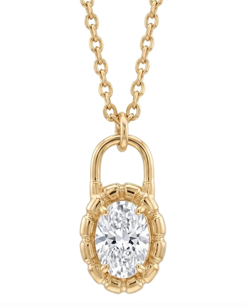14K 1.01 ct. tw. Lab-Grown Diamond Solitaire Pendant by Elan Jewels