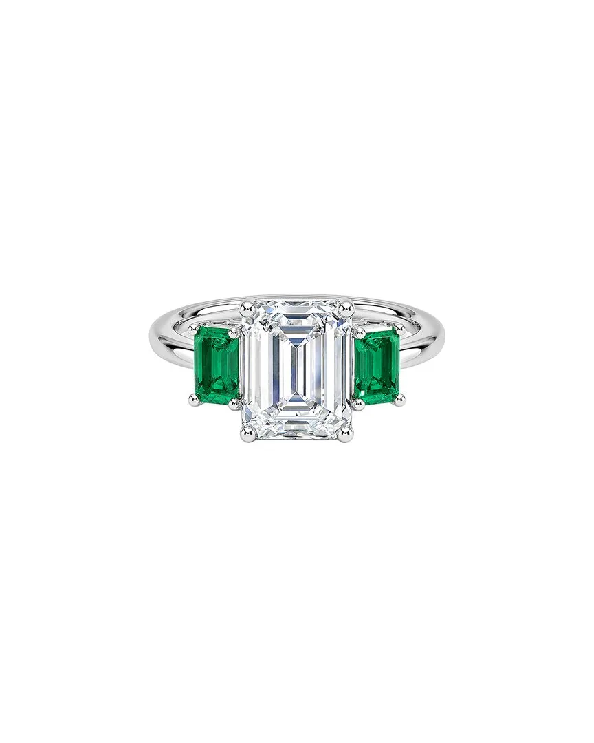 14K 2.52 ct. tw. Lab-Grown Diamond & Emerald Ring