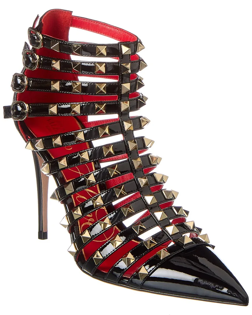 Rockstud Alcove 100 Patent Bootie by Valentino