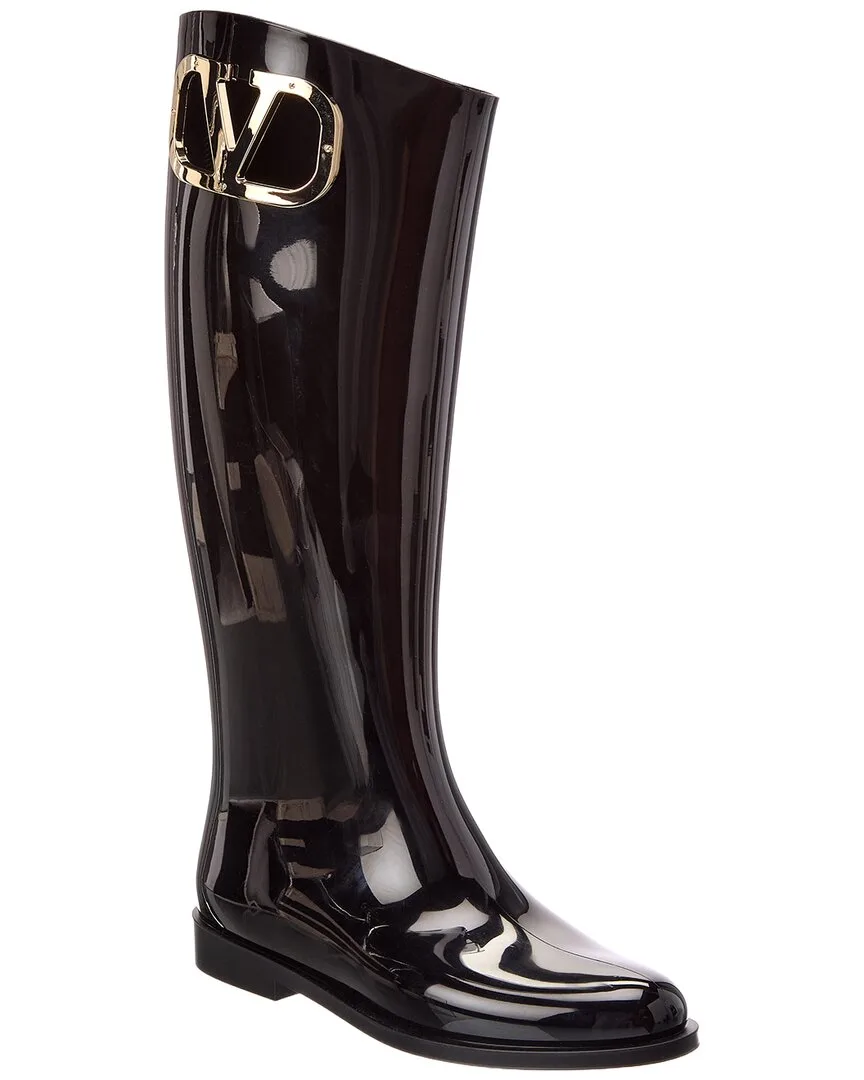 Vlogo Leather Rain Boot by Valentino