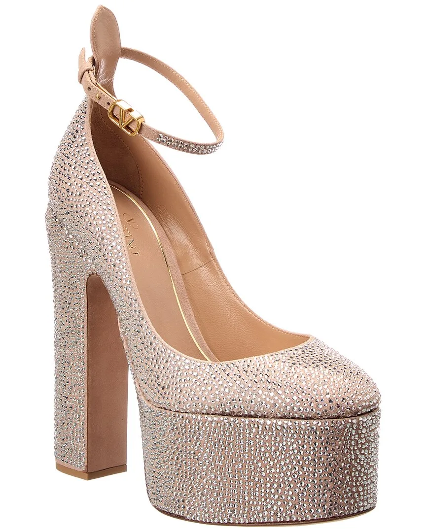 Logo Leather Ankle Strap Pump
