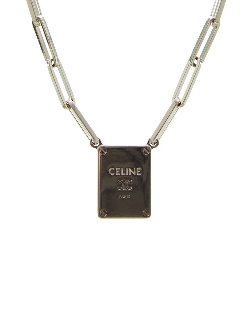 Triomphe Tag Necklace by Celine