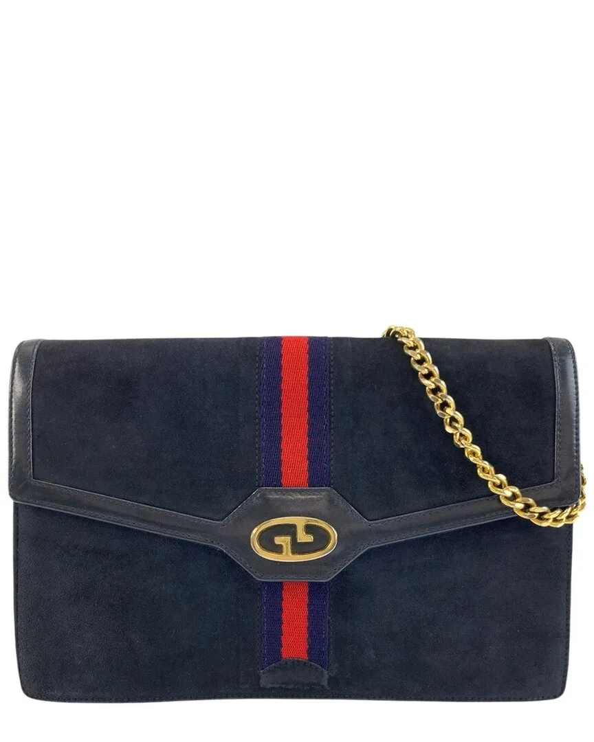 Blue Suede Chain Shoulder Bag (authentic Pre-Loved) by Gucci