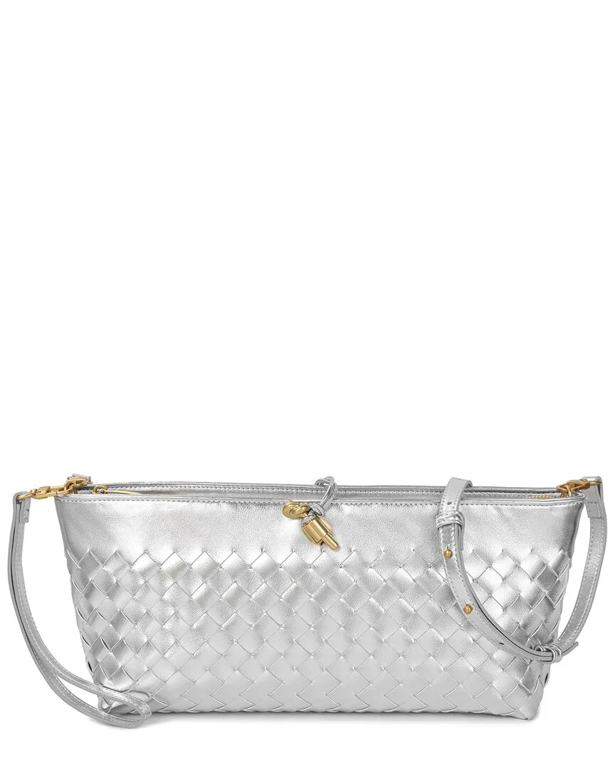 Metallic Woven Leather Crossbody by Tiffany & Fred Paris