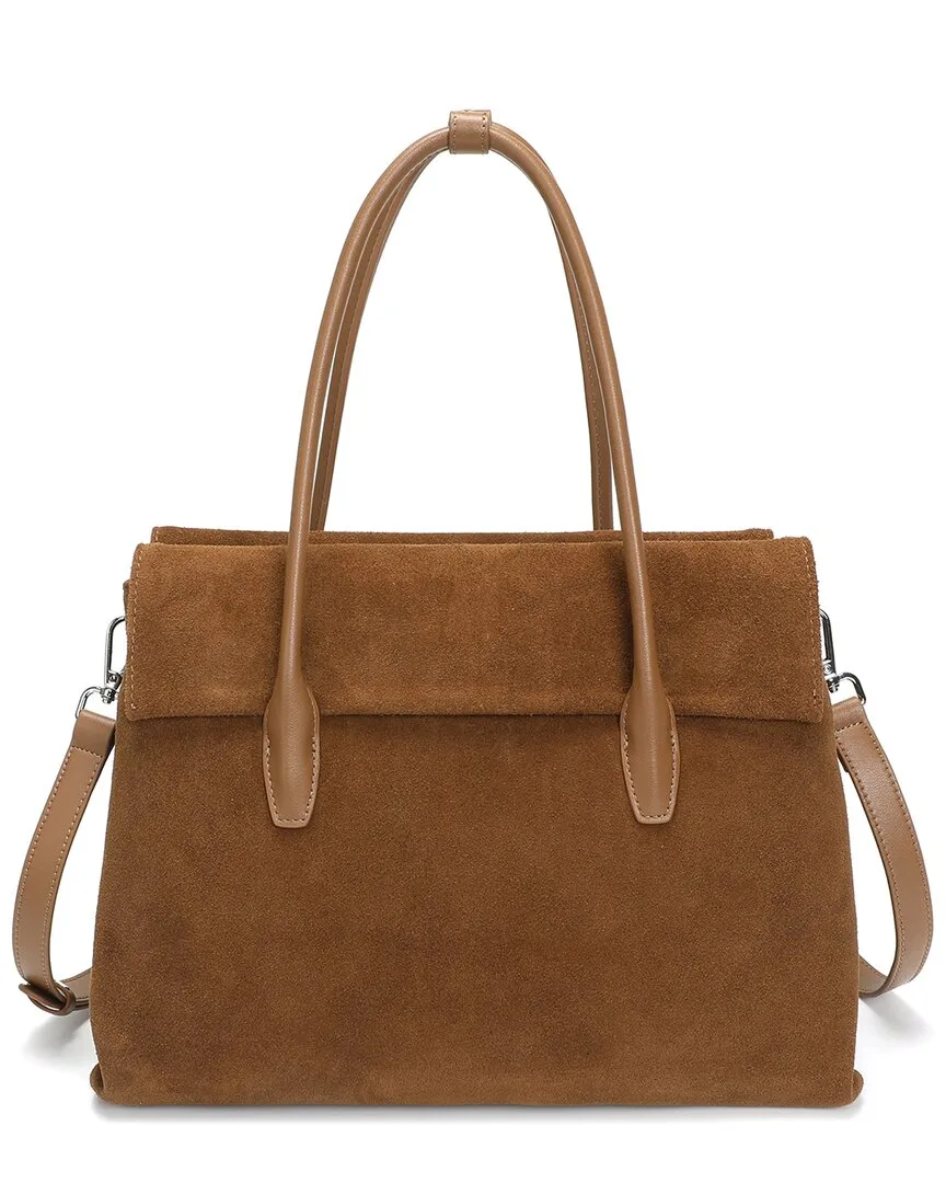 Suede Foldover Tote by Tiffany & Fred Paris