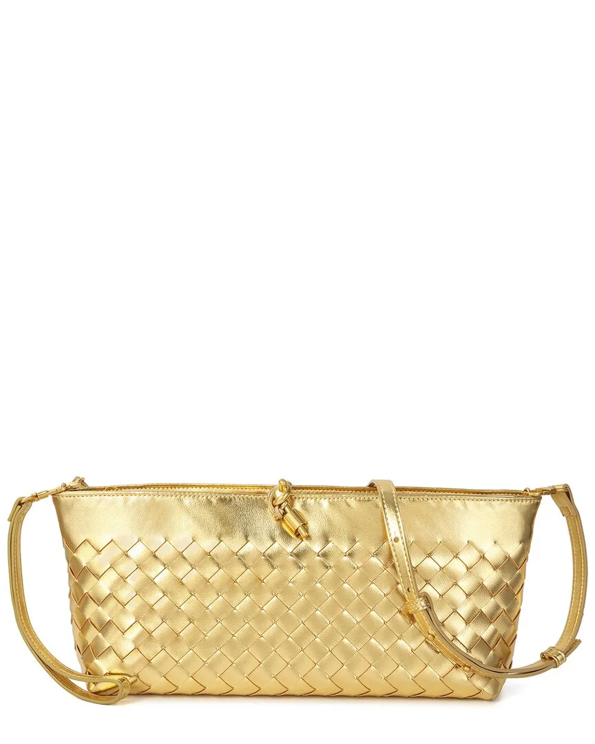 Metallic Woven Leather Crossbody