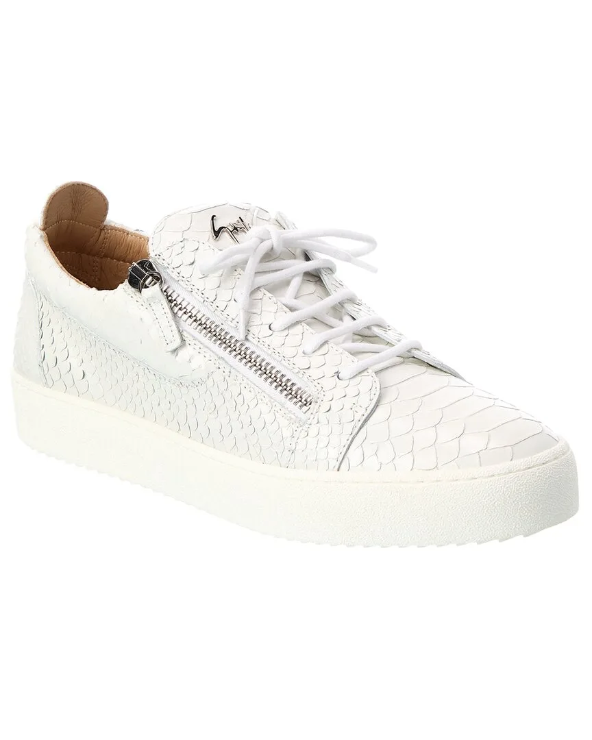 May London Snake-Embossed Leather Sneaker by Giuseppe Zanotti