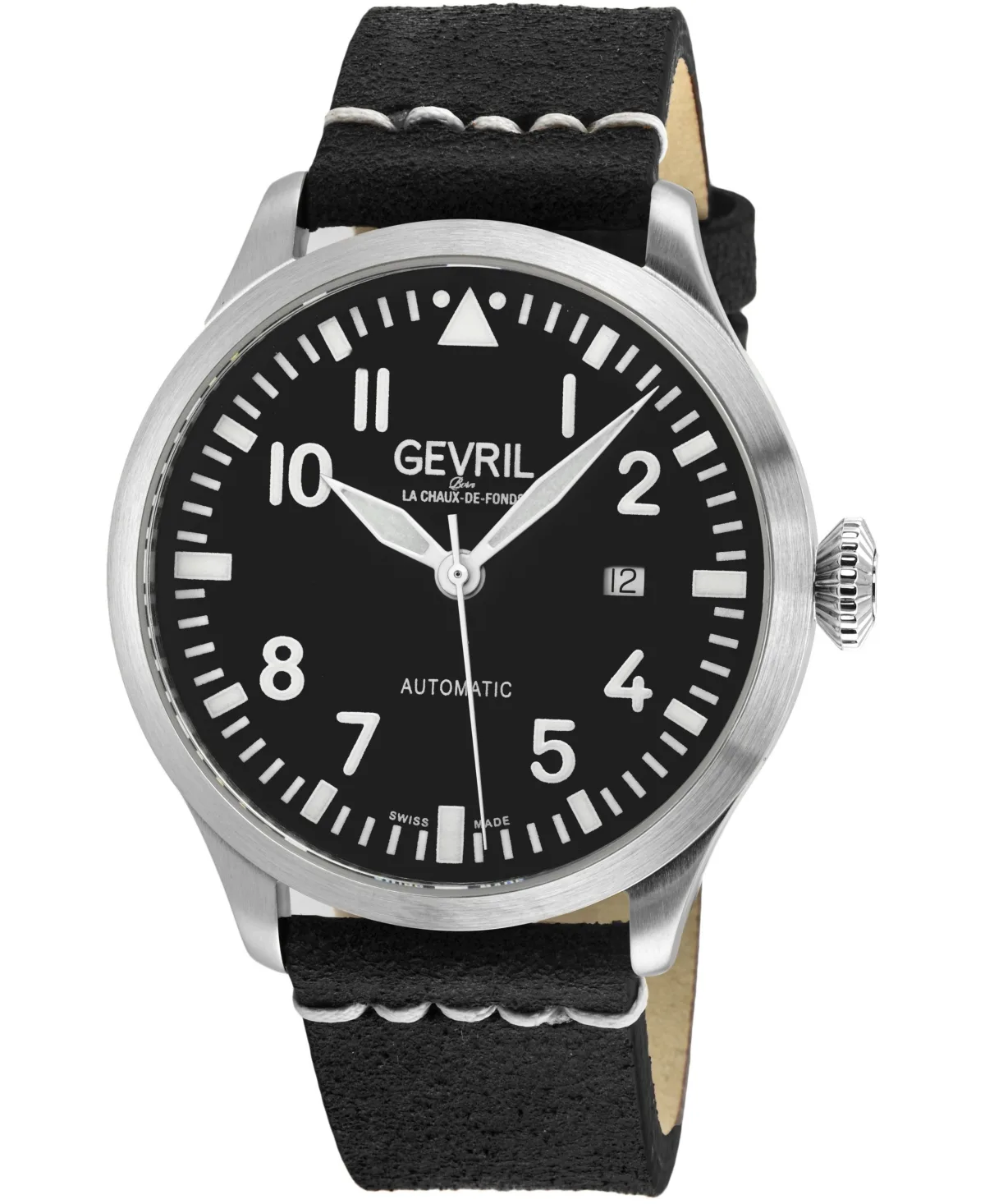 Swiss Automatic Vaughn Italian Leather Watch, 44mm by Gevril