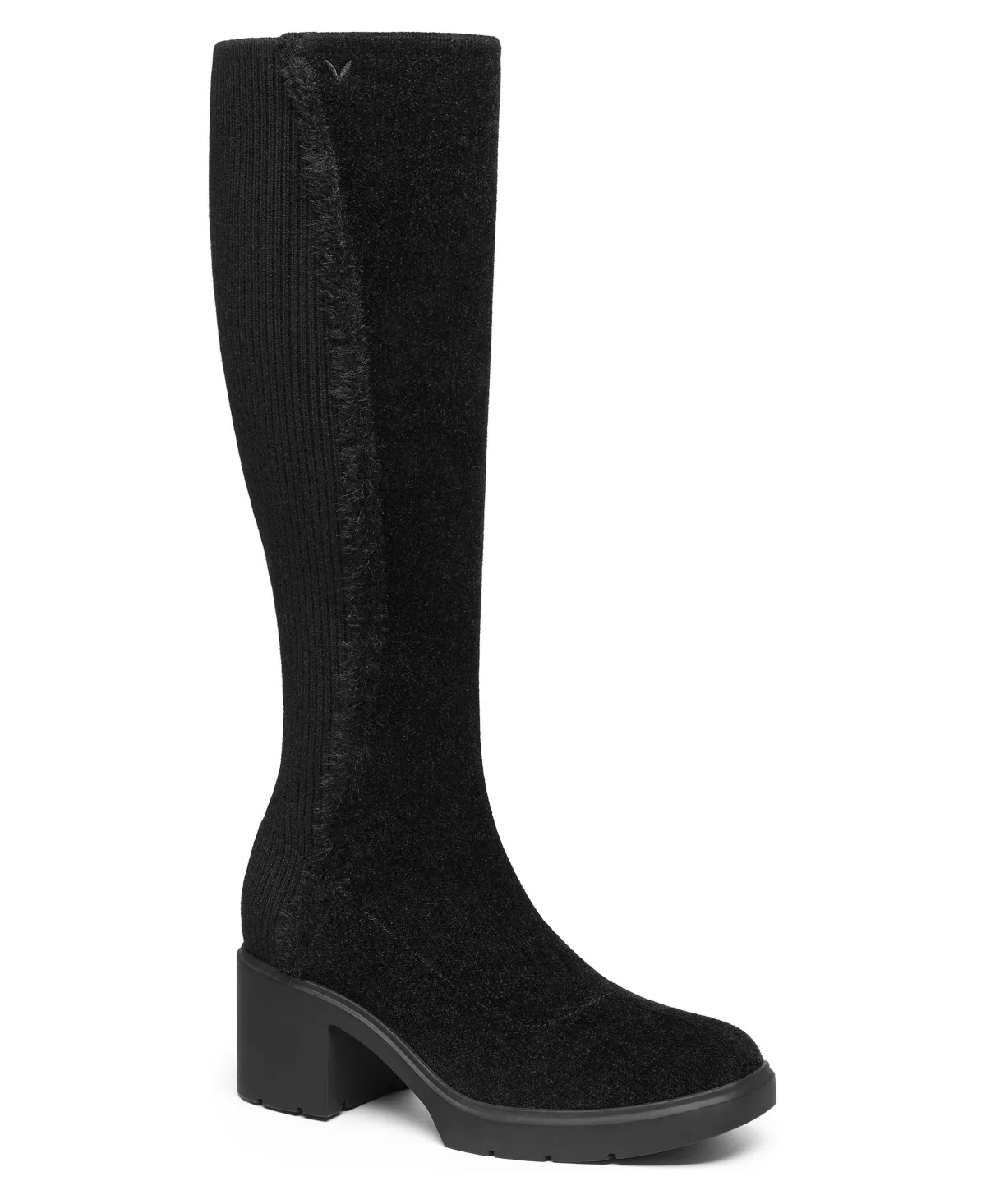 Atria Square-Toe Block-Heel Knee-High Boots by Vivaia
