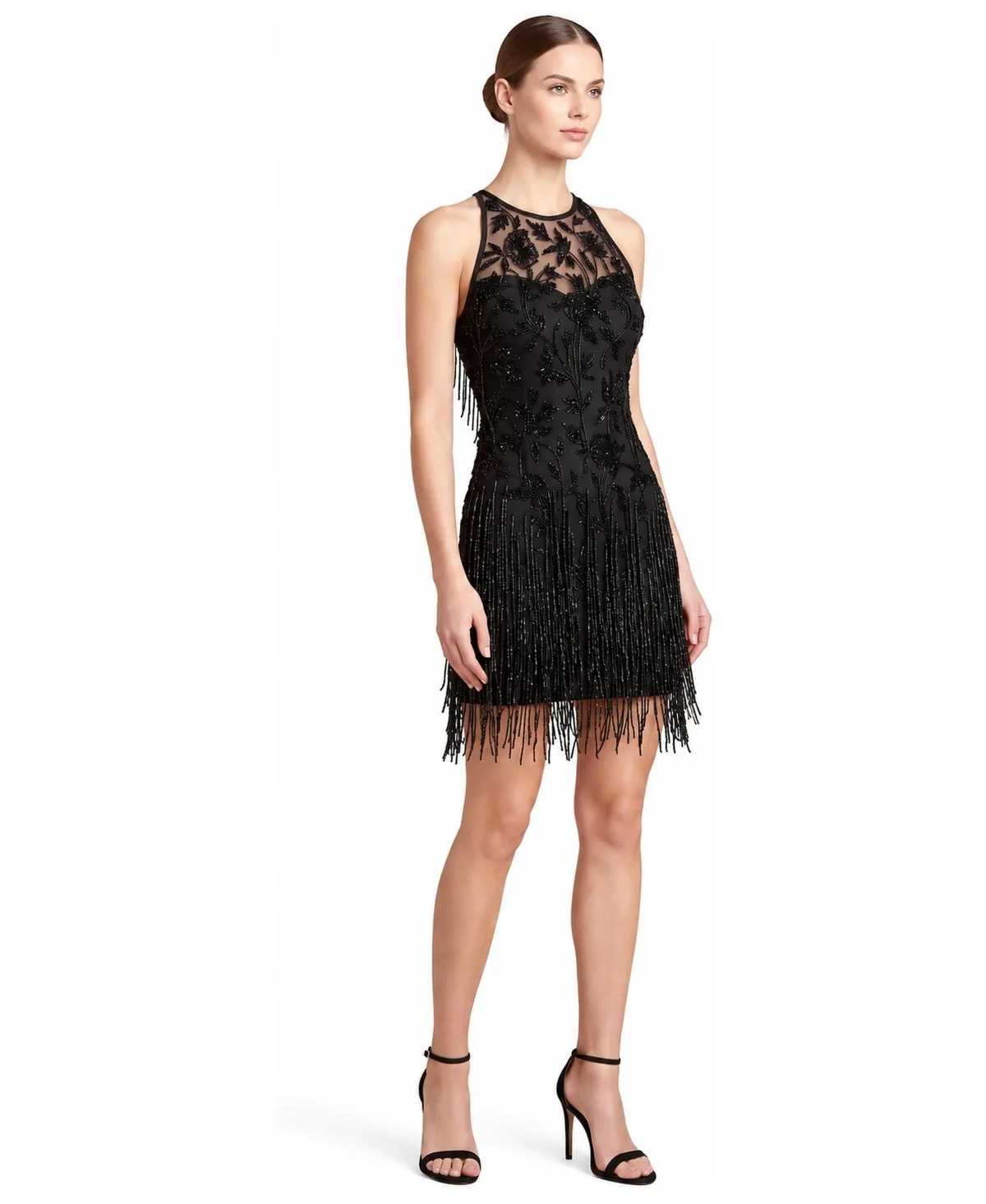 Lara Beaded Mini Dress with Fringe