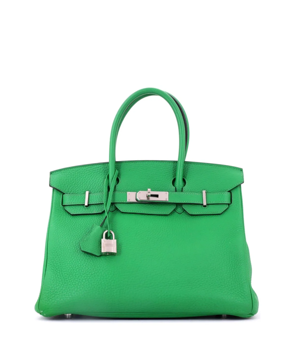 Pre-Owned Hermes Birkin 30 Handbag Clemence with Palladium Hardware by Hermes