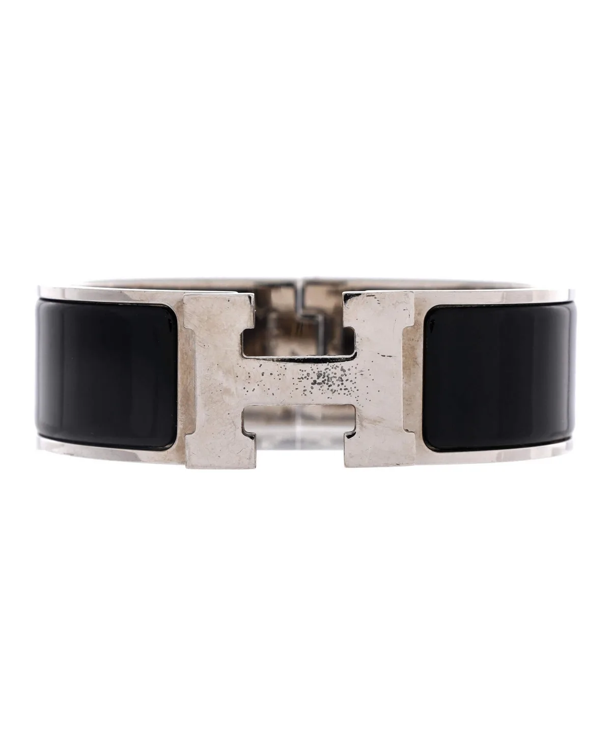Silver-Tone Enamel Clic H Bracelet