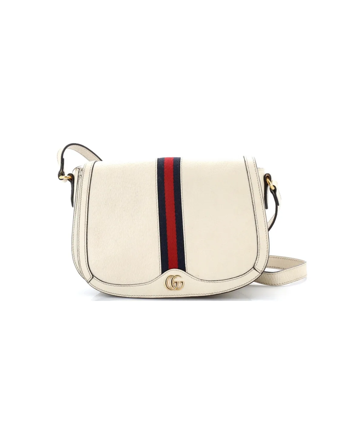 Pre-Owned Gucci Small Ophidia Saddle Flap Shoulder Bag Leather by Gucci