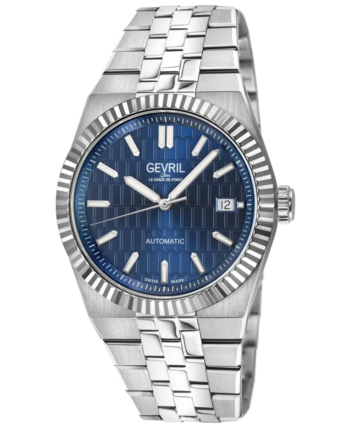 Pier 17 Swiss Automatic Silver 316L Stainless Steel Bracelet Watch by Gevril