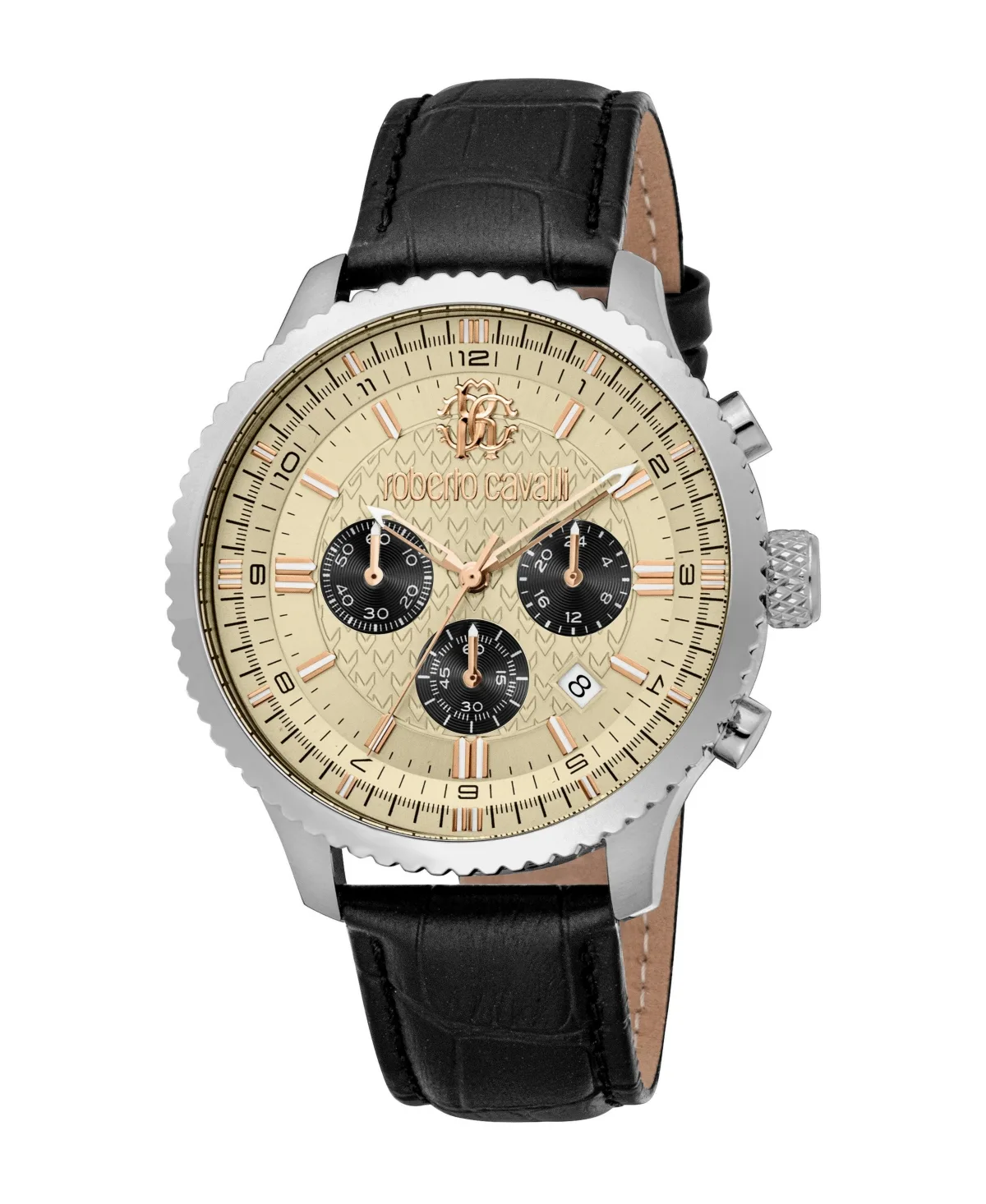 Quartz Chronograph Leather Strap Watch, 44mm by Roberto Cavalli