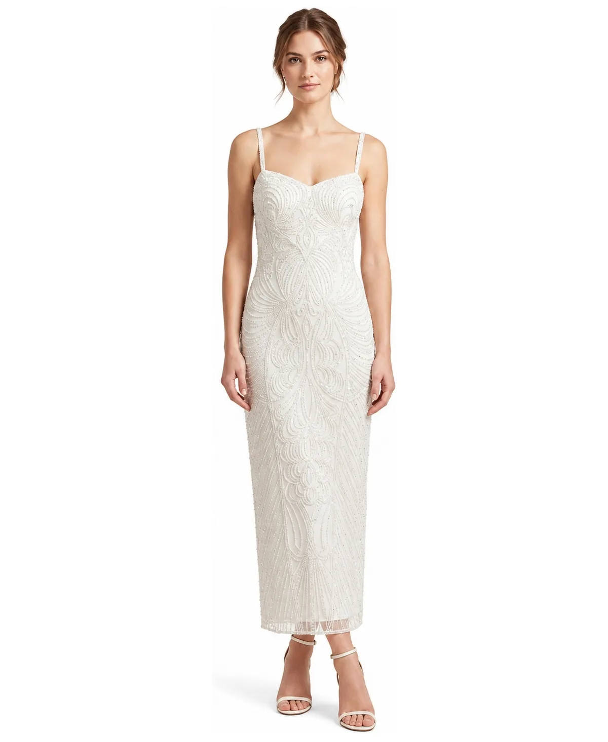 Beaded Midi Sweetheart Dress