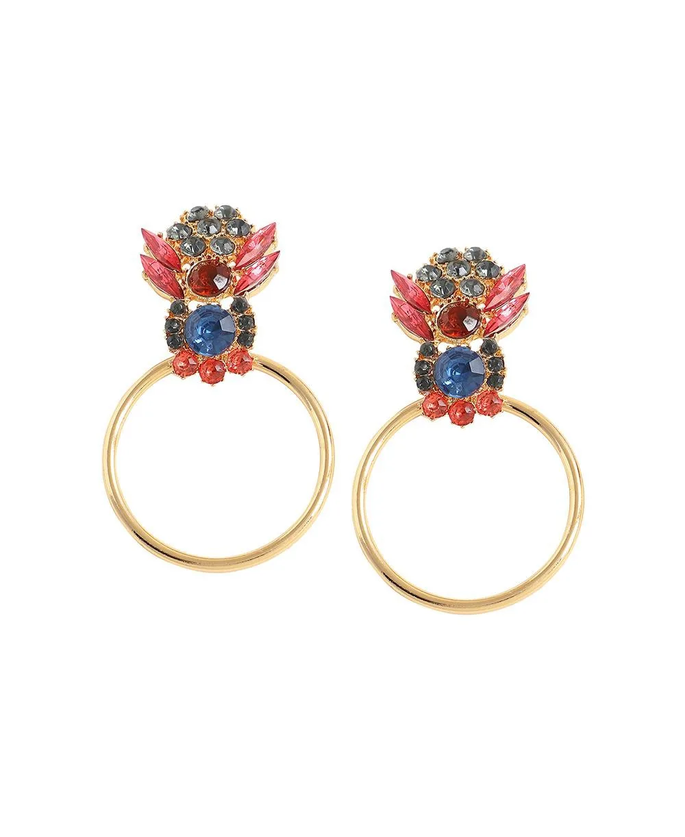 Gold Oriental Drop Earrings by Sohi
