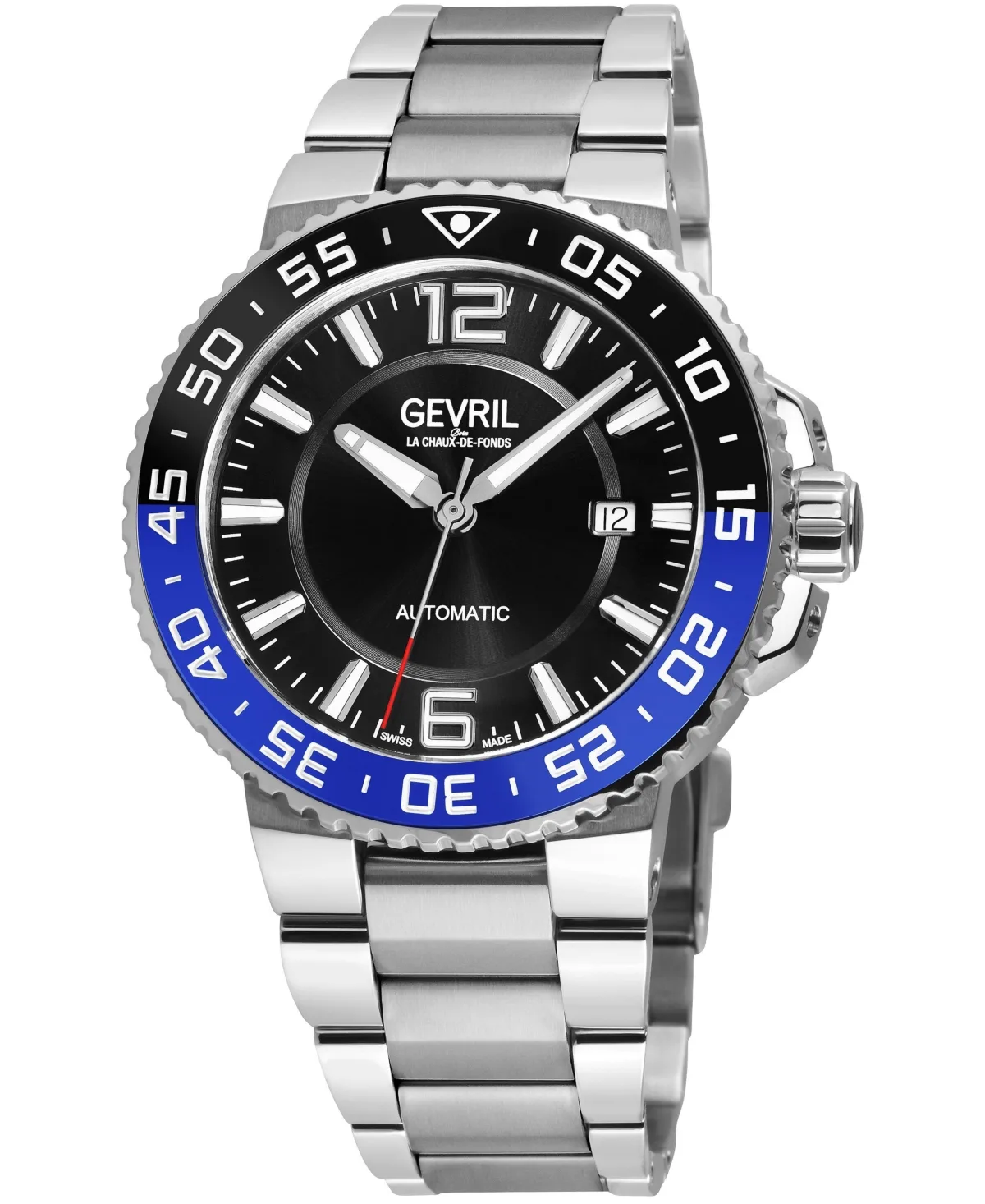 Swiss Automatic Riverside Stainless Steel Bracelet Watch, 42mm by Gevril