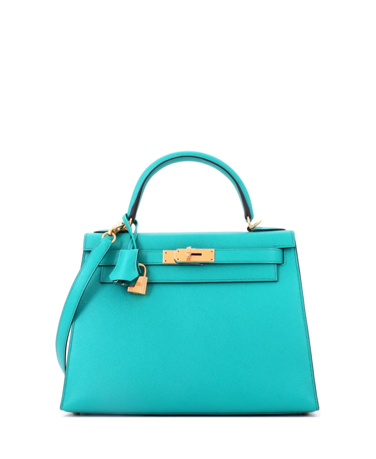 Pre-Owned Kelly 28 Handbag Epsom with Gold Hardware by Hermes