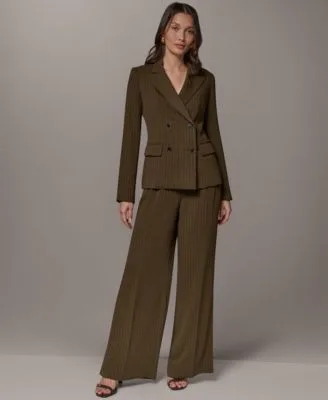 Notch Lapel Collar Blazer High Rise Full Length Pants
